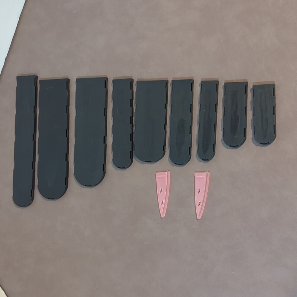 9 Pampered chef knife covers sheaves various widths lengths 2 unbranded covers